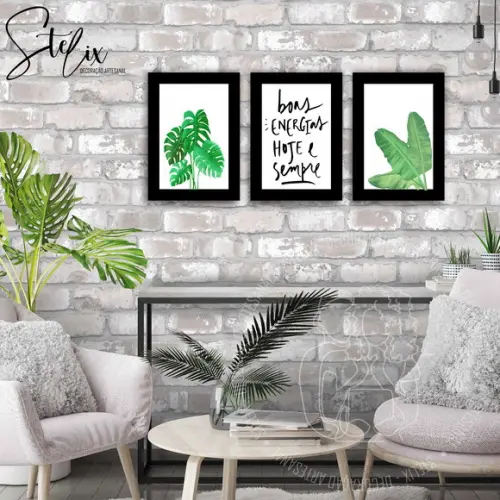 Kit Plantas - 3 Placas Decorativas