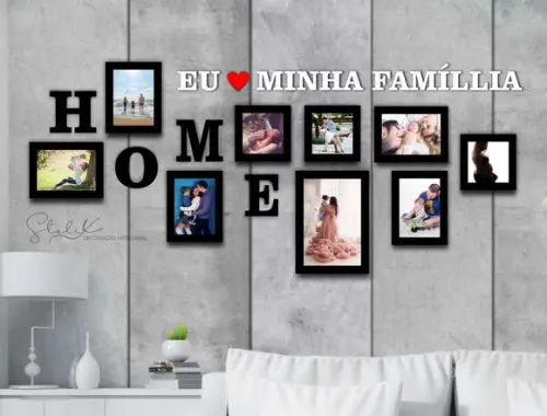 Kit Home, Fotos - 9 Placas Decorativas + 18 Letras