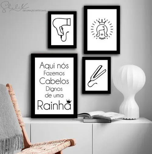 Kit Salão de Beleza - 4 Placas Decorativas