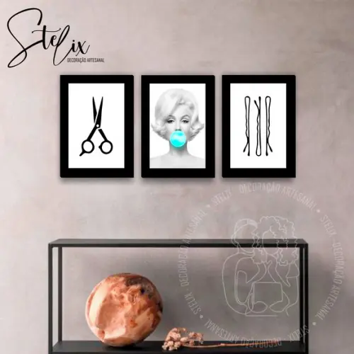 Kit Salão de Beleza - 3 Placas Decorativas