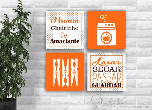 Quadros para Lavanderia Laranja