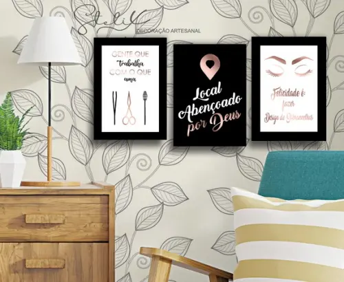 Kit Desig, de Sobrancelha Rosê - 3 Placas Decorativas Média