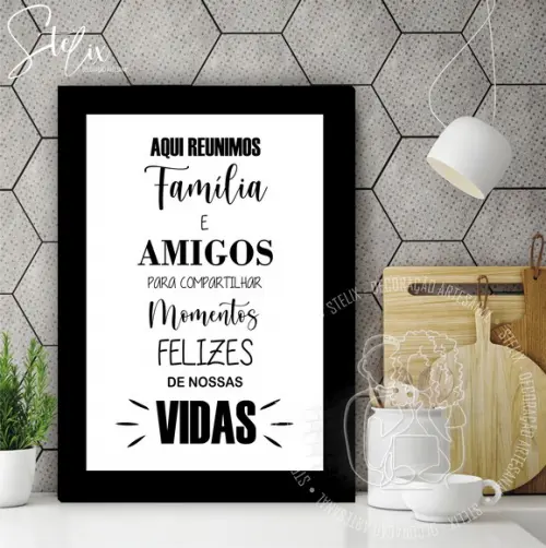 Família e Amigos - Placa Decorativa A4