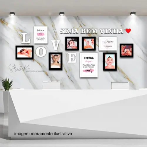 Kit Love Estética - 9 Placas Decorativas + 17 Letras