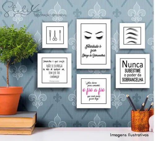 Kit Designer de Sobrancelha - 6 Placas Decorativas Média