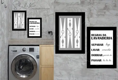 Kit Lavanderia - 2 Placas Decorativas