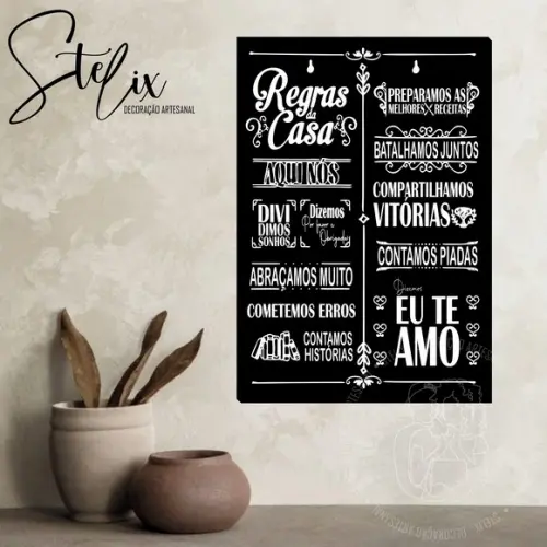 Regras da Casa - Placa Decorativa 29x20