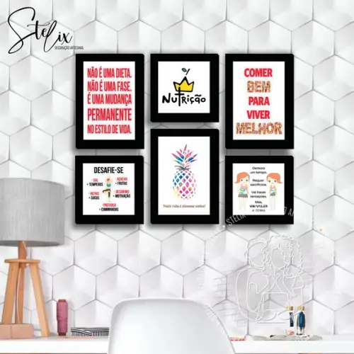 Kit Nutricionista - 6 Placas Decorativas