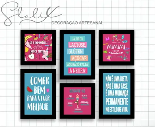 Kit Nutricionista - 6 Placas Decorativas