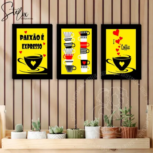 Kit Café - 3 Placas Decorativas