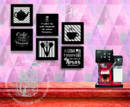 Kit Cozinha e Café - 6 Placas Decorativas
