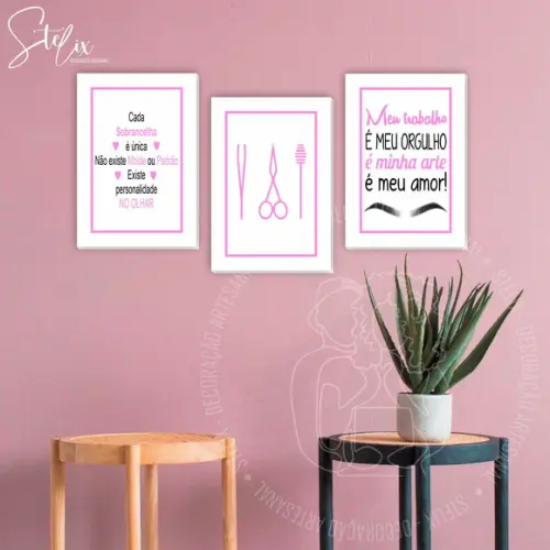 Kit Designer de Sobrancelhas - 3 Placas Decorativas