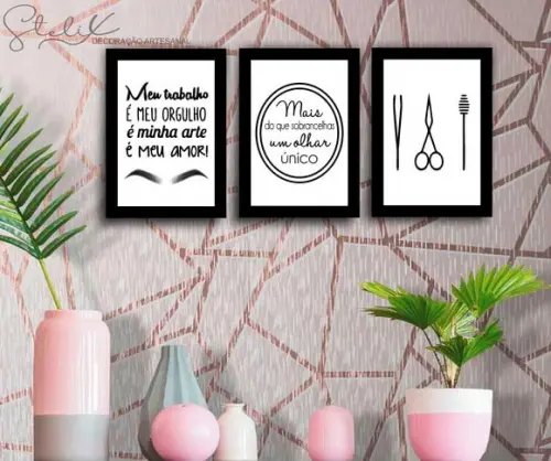 3 Placas Decorativas - Designer de Sobrancelhas