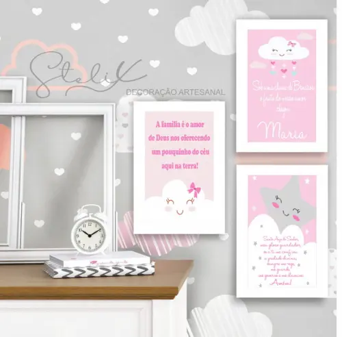 Kit Baby Nuvem - 3 Placas Decorativas