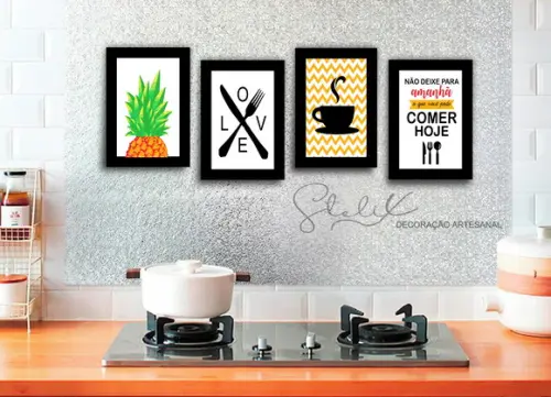 Decoração Cozinha - 4 Placas de MDF Média