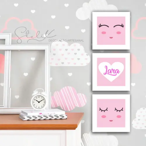 Kit Baby Menina - 3 Placas Decorativas