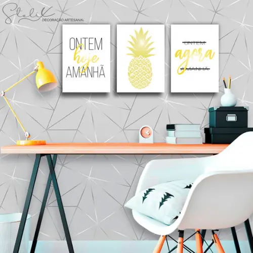 Kit Hoje E Agora - 3 Placas Decorativas
