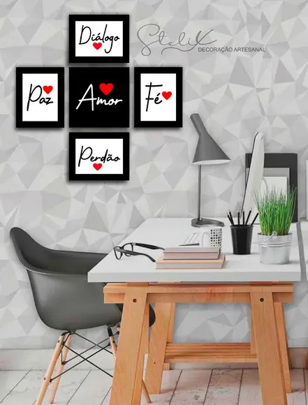 Kit Palavras - 5 Placas Decorativas