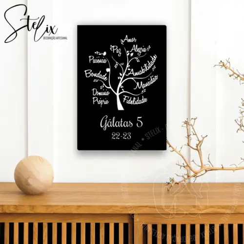Placa Decorativa A4 - Frutos do Espírito Santo