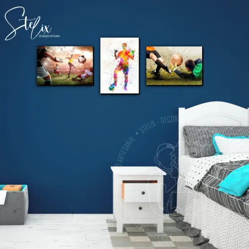 Kit Futebol - 3 Placas Decorativas Médias