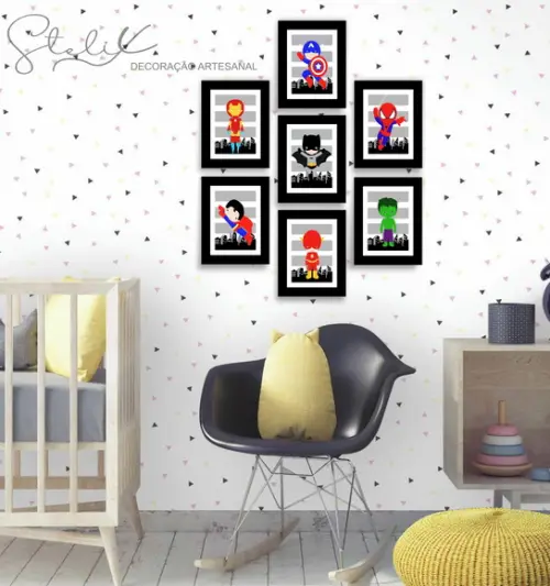 Kit Heróis Baby - 7 Placas Decorativas