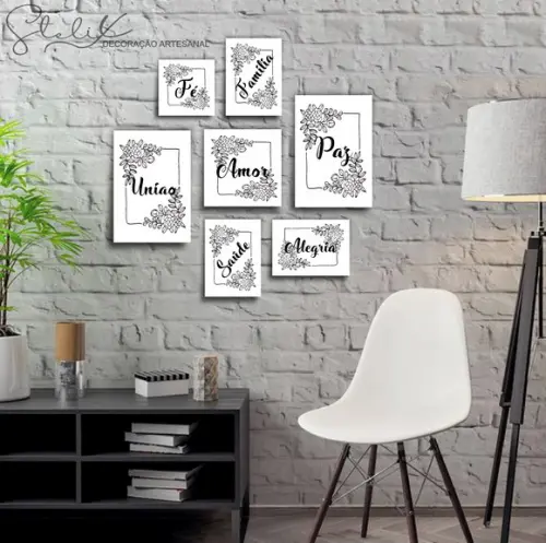 Kit Decoração Sala - 7 Placas Decorativas