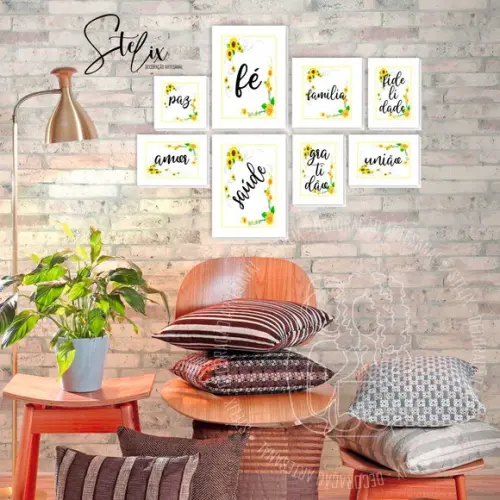 Kit Família - 8 Placas Decorativas