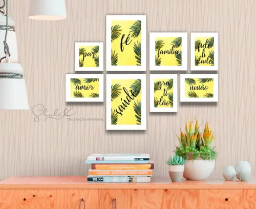 Kit 8 Placas Decorativas - SALA OU QUARTO