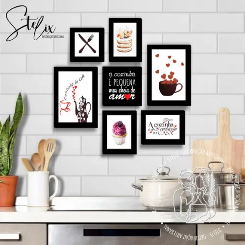 Quadros Decorativos para Cozinha Cantinho do Café Vermelha