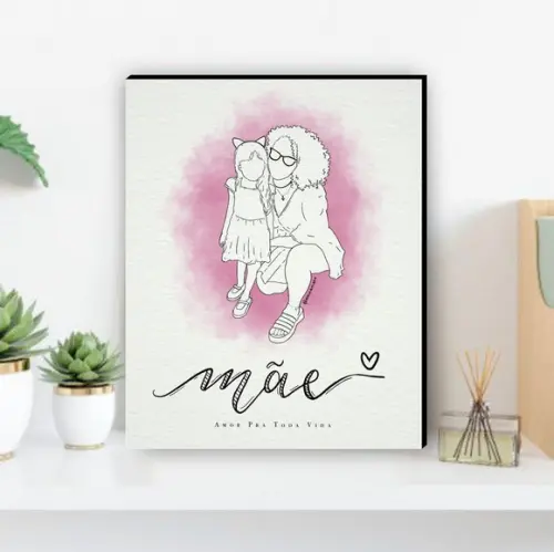 Ilustração Minimalista Presente Dia das Mães