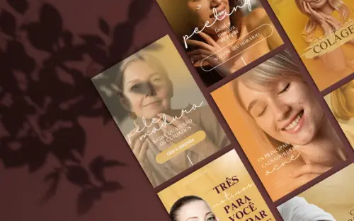 Pack de 1 Artes para Estética Facial 100% Editáveis no Canva