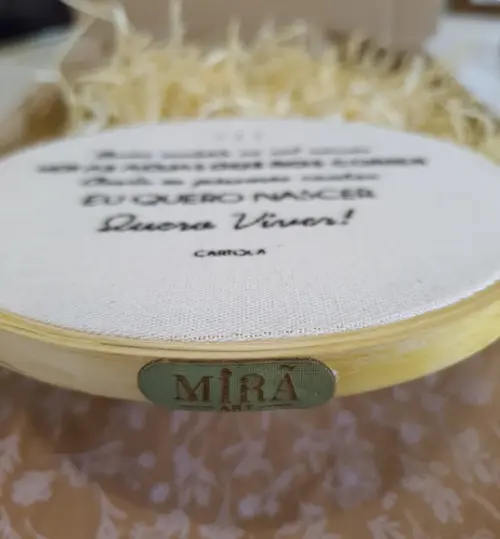 Quadro Bastidor Bordado à Mão Deixe-me Ir Cartola Mpb Samba