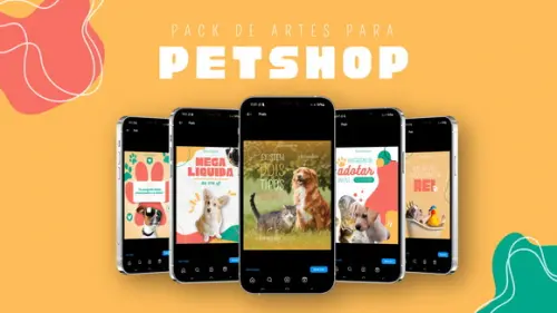 Pack de Artes para Pet Shop Veterinário 100% Editáveis