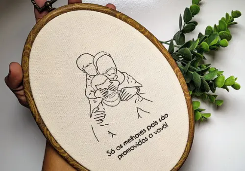 Sua Foto Bordada em Bastidor