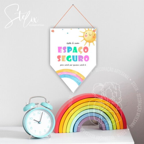 Flâmula Decorativa Motivacional Espaço Seguro Psicologia