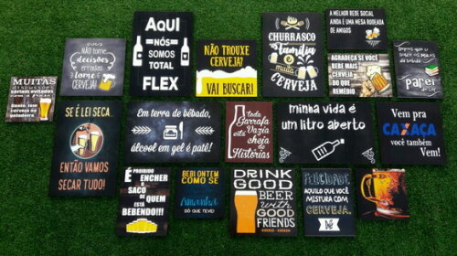 Kit Bar - 18 Placas Decorativas
