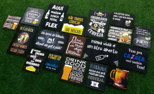 Kit Bar - 18 Placas Decorativas
