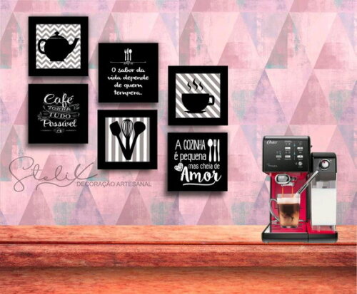 Kit Café e Cozinha - 6 Placas de MDF