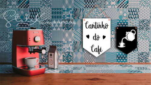 Kit Cantinho do Café - Flâmulas MDF