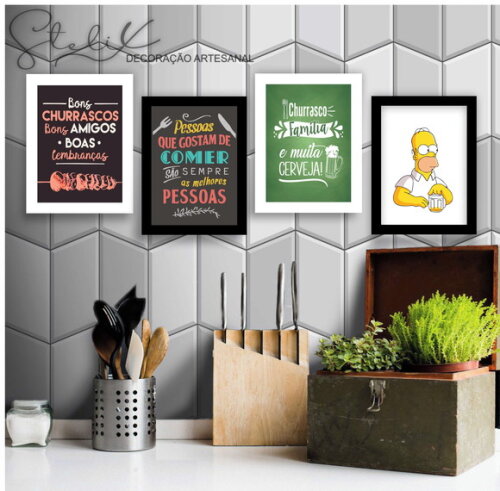 Kit Churrasco e Cerveja - 4 Placas de MDF