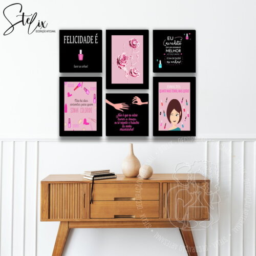 Kit Esmalteria - 6 Placas Decorativas