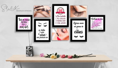 Kit Extensão de Cílios - 8 Placas Decorativas