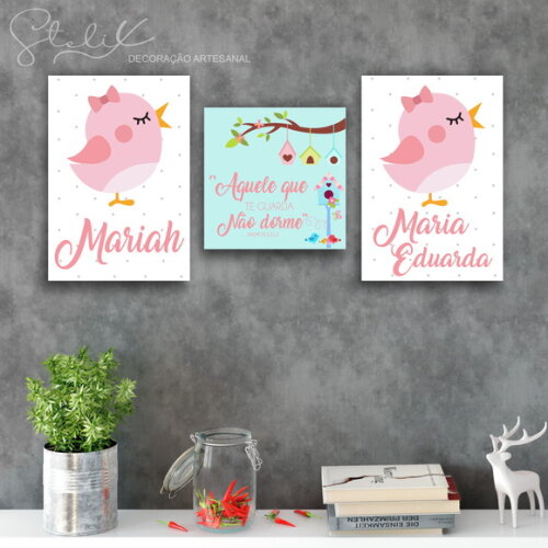 Kit Filhas - 3 Placas Decorativas