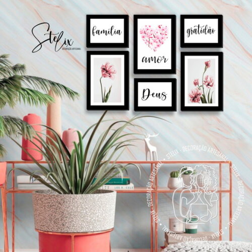 Kit Flores - 6 Placas Decorativas