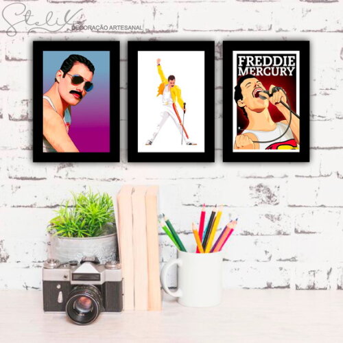 Kit Freddie Mercury - 3 Placas Decorativas