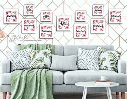 Kit Frutos do Espírito Santo - 11 Placas Decorativas