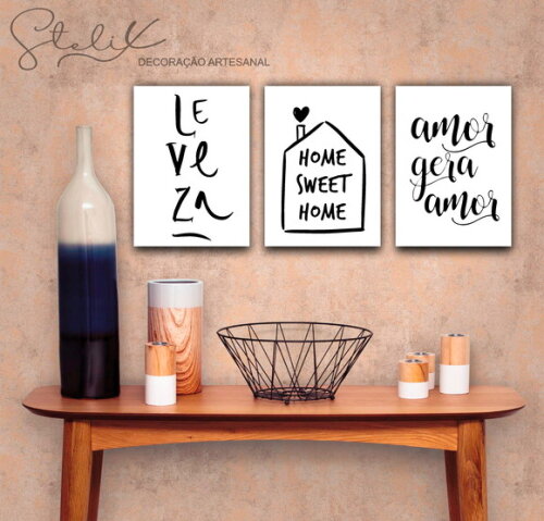 Kit Home Sweet Home (MÉDIO) - 3 Placas Decorativas
