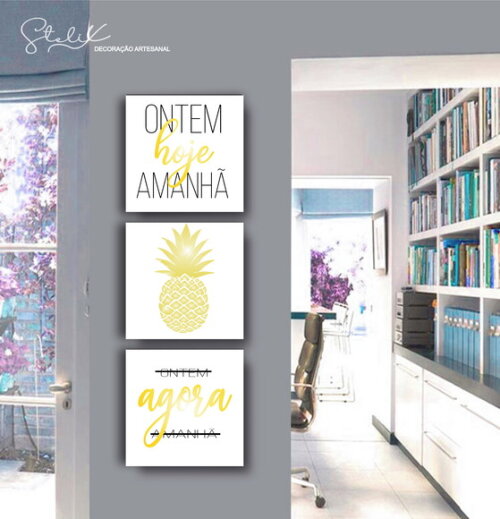 Kit Hoje e Agora -3 Placas Decorativas Médio