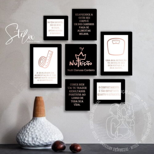 Kit Nutrição - 7 Placas / Quadros Decorativas