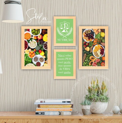 Kit Nutricionista - 4 Placas Decorativas